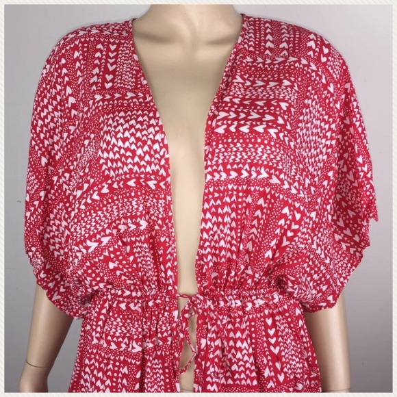 Victoria's Secret OS Hearts Print Kimono Robe NWT - Picture 3 of 8